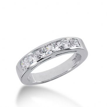 950 Platinum Diamond Anniversary Wedding Ring 7 Princess Cut Diamonds 0.98ctw 284WR1328PLT