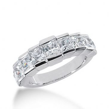 18k Gold Diamond Anniversary Wedding Ring 9 Princess Cut Diamonds 2.70ctw 286WR133118K