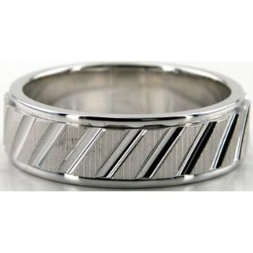 Platinum 950 7mm Diamond Cut Wedding Band 687