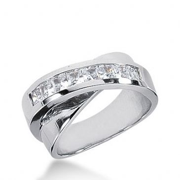 950 Platinum Diamond Anniversary Wedding Ring 7 Princess Cut Diamonds 0.70ctw 289WR1334PLT