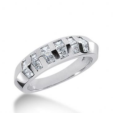 18k Gold Diamond Anniversary Wedding Ring 12 Princess Cut Diamonds 0.84ctw 290WR133518K