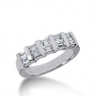 18k Gold Diamond Anniversary Wedding Ring 10 Straight Baguette Diamonds 0.80ctw 301WR134818K