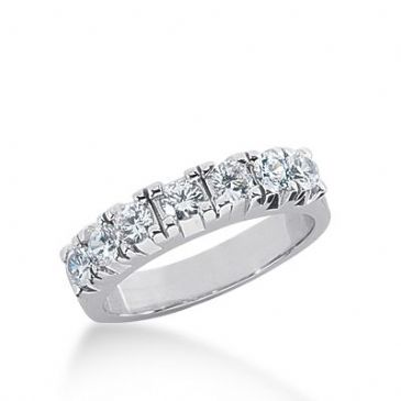 950 Platinum Diamond Anniversary Wedding Ring 7 Round Brilliant Diamonds 0.84ctw 303WR1350PLT