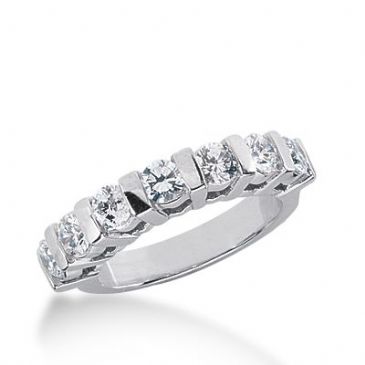 950 Platinum Diamond Anniversary Wedding Ring 7 Round Brilliant Diamonds 1.05ctw 304WR1351PLT