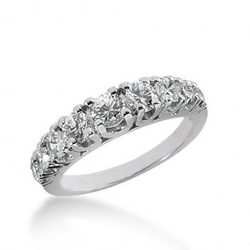 950 Platinum Diamond Anniversary Wedding Ring 9 Round Brilliant Diamonds 1.25ctw 326WR1433PLT