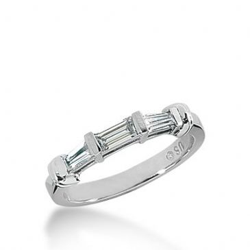 950 Platinum Diamond Anniversary Wedding Ring 1 Straight Baguette, 2 Tapered Baguette Diamonds 0.51ctw 329WR1444PLT