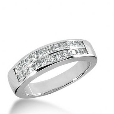 18k Gold Diamond Anniversary Wedding Ring 24 Princess Cut Diamonds 0.96ctw 332WR144818K