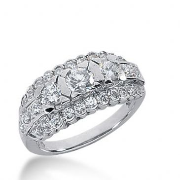 18k Gold Diamond Anniversary Wedding Ring 31 Round Brilliant Diamonds 1.50ctw 333WR147118K