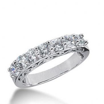 18k Gold Diamond Anniversary Wedding Ring 7 Round Brilliant Diamonds 1.40ctw 360WR151818K