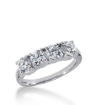 18k Gold Diamond Anniversary Wedding Ring 4 Round Brilliant Diamonds 1.20ctw 361WR151918K