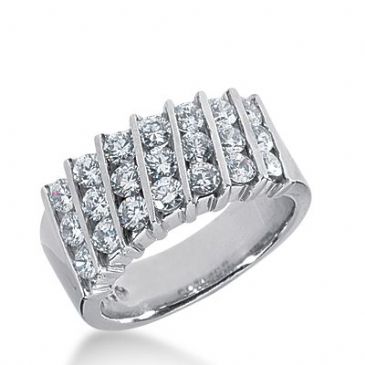 18k Gold Diamond Anniversary Wedding Ring 21 Round Brilliant Diamonds 1.68ctw 364WR152518K