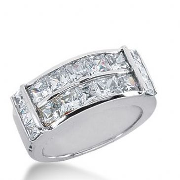 950 Platinum Diamond Anniversary Wedding Ring 16 Princess Cut Diamonds 3.58ctw 368WR1529PLT