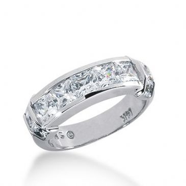 18k Gold Diamond Anniversary Wedding Ring 11 Princess Cut Diamonds 2.10ctw 375WR155918K