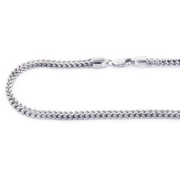 3.5mm Exclusive 14K Solid White Gold Iced Out Franco Chain