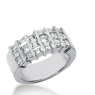 18k Gold Diamond Anniversary Wedding Ring 18 Straight Baguette Diamonds 1.98ctw 379WR156518K