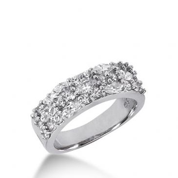 950 Platinum Diamond Anniversary Wedding Ring 7 Marquise Shaped, 22 Round Brilliant Diamonds 1.86ctw 383WR1573PLT