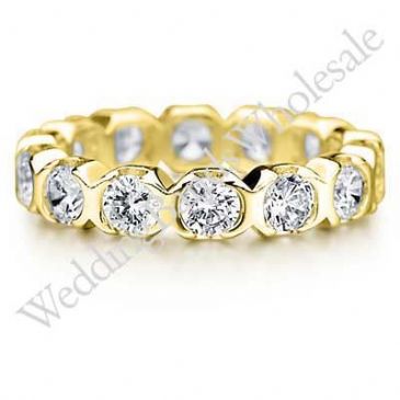 18K Gold 3mm Diamond Wedding Bands Rings 0902