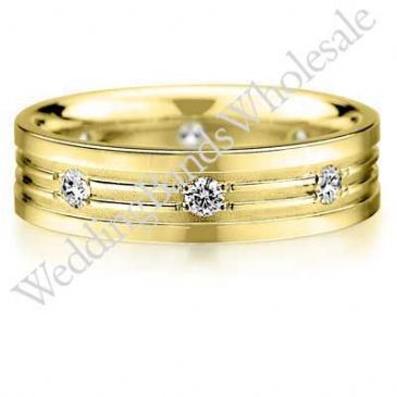 14K Gold 6mm Diamond Wedding Bands Rings 0913