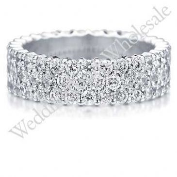 950 Platinum 5mm Diamond Wedding Bands Rings 0908