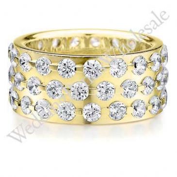 14K Gold 9mm Diamond Wedding Bands Rings 0907