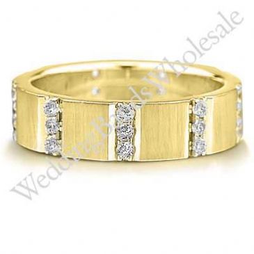 14K Gold 6mm Diamond Wedding Bands Rings 0917