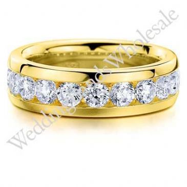 14K Gold 6mm Diamond Wedding Bands Rings 0918