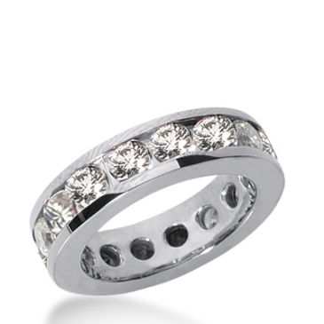 18k Gold Diamond Eternity Wedding Bands, Channel Setting 2.50 ct. DEB4211518K