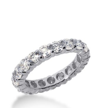 14k Gold Diamond Eternity Wedding Bands, Shared Prong Setting 2.50 ct. DEB10015214K