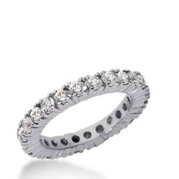 18k Gold Diamond Eternity Wedding Bands, Prong Setting 2.00 ct. DEB103718K