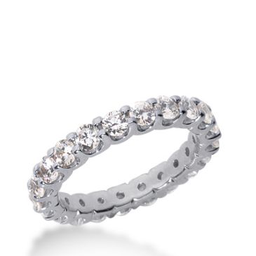 950 Platinum Diamond Eternity Wedding Bands, Wide Shared Prong Setting 2.00 ct. DEB16710PLT