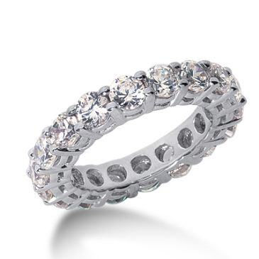 950 Platinum Diamond Eternity Wedding Bands, Shared Prong Setting 4.50 ct. DEB17725PLT