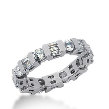 950 Platinum Diamond Eternity Wedding Bands, Bar Setting 2.50 ctw. DEB191PLT