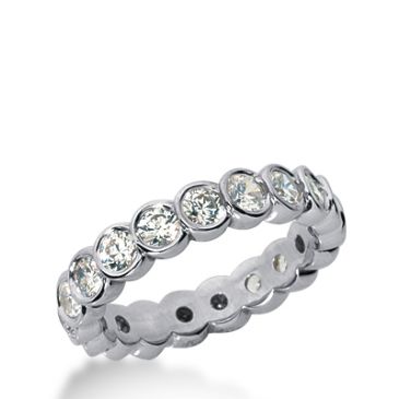 18k Gold Diamond Eternity Wedding Bands, Bezel Set 2.00 ct. DEB26118K