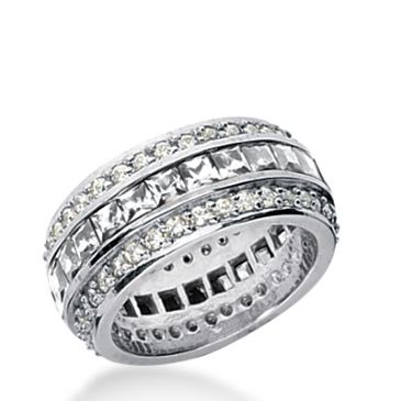 18k Gold Diamond Eternity Wedding Bands, Channel Set 4.00 ct. DEB27318K