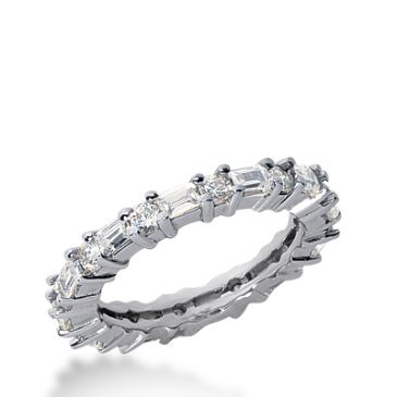 18k Gold Diamond Eternity Wedding Bands, Shared Prong Set 1.50 ct. DEB27518K