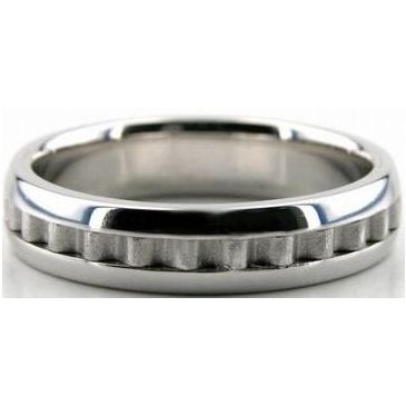 14k White Gold Gold 5mm Handmade Wedding Band Latter Design 032