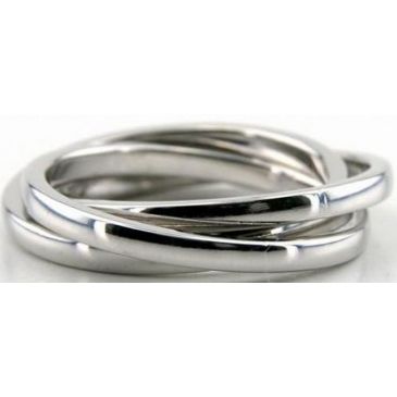 14k White Gold 5.5mm Handmade Wedding Band Rolling Ring Design 012