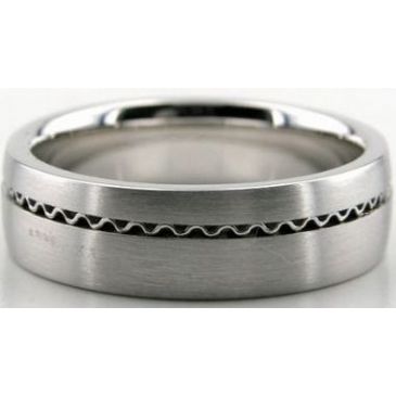 8.5mm 14K White Gold Handmade Rope & Woven Wedding Band 