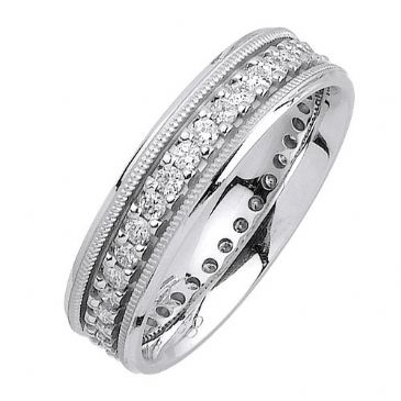 14K Gold Round Brilliant 6mm Comfort Fit Diamond Band 1198 (1.05ctw.)