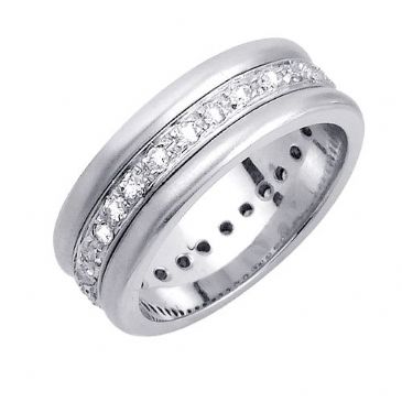 14k Gold Round Brilliant 8mm Comfort Fit Diamond Band 1200 (0.70ctw.)