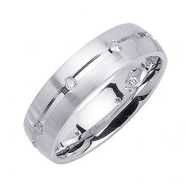 18K Gold Round Brilliant 6mm Comfort Fit Diamond Band 0.16ctw 1137