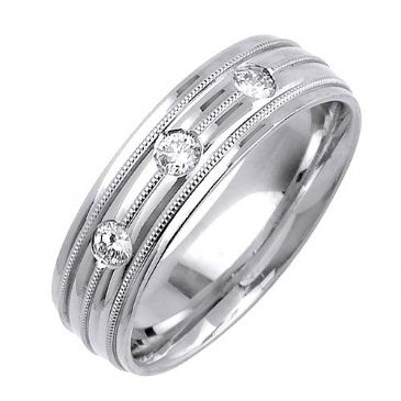 18K Gold Round Brilliant 7mm Comfort Fit Diamond Band 0.24ctw 1215