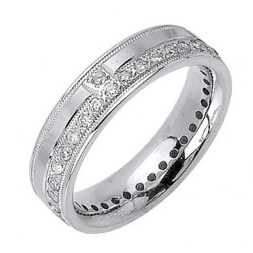 18K Gold Round Brilliant 7mm Comfort Fit Contemporary Diamond Band 1169 (1.32ctw)