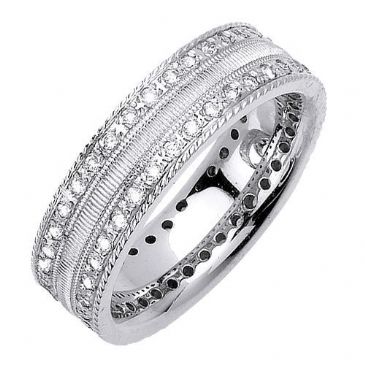 18K Gold Round Brilliant 7mm Comfort Fit Diamond Band 1170 (1.60ctw.)