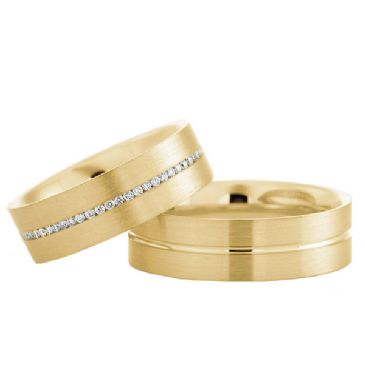 14k Gold His & Hers 0.175ctw Diamond Wedding Band Set 207