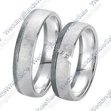 950 Platinum 6mm 0.08ct His and Hers Wedding Rings Set 235