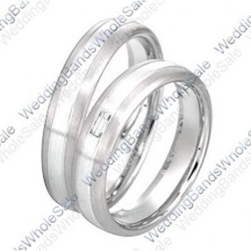 950 Platinum 6mm 0.10ct His and Hers Wedding Rings Set 238