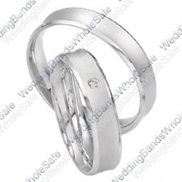 950 Platinum 5mm His & Hers 0.02ctw Diamond Wedding Band Set 247