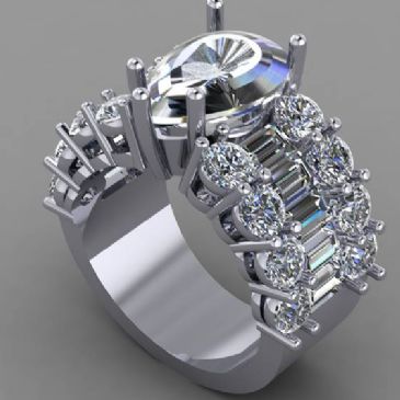 950 Platinum Diamond Engagement Ring CUSTOM