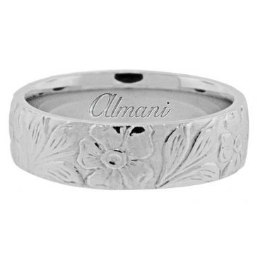 950 Platinum 6mm Antique Wedding Band Comfort Fit AWB1005PLT